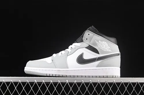 All categories Air Jordan Jordan series basketball shoes Air Jordan 1 Mid Air Jordan 1 Mid AJ1 Joe 1 ice blue gray China casual sneakers 554724-078